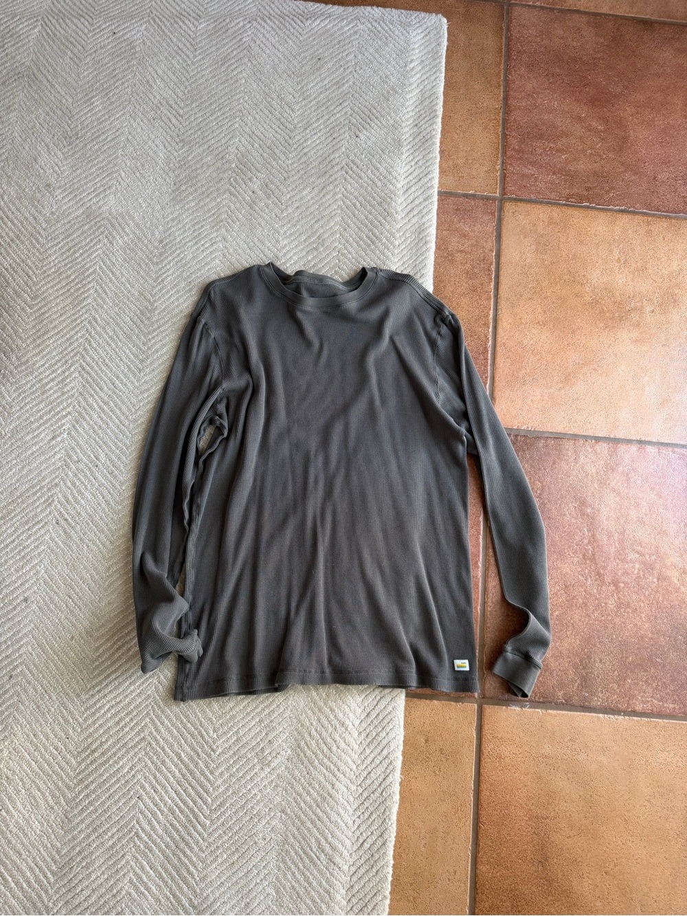 Vuori Men's Long Sleeve Waffle Crew Neck Shirt - Green
